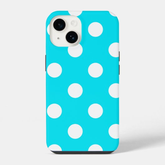 Polka dots cyaan hex code 00E3F4 iPhone Hoesje (Achterkant)