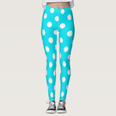 Polka dots cyaan hex code 00E3F4 Leggings (Voorkant)