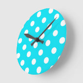 Polka dots cyaan hex code 00E3F4 Ronde Klok (Hoek)