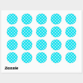 Polka dots cyaan hex code 00E3F4 Ronde Sticker (Vel)