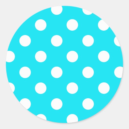 Polka dots cyaan hex code 00E3F4 Ronde Sticker (Voorkant)