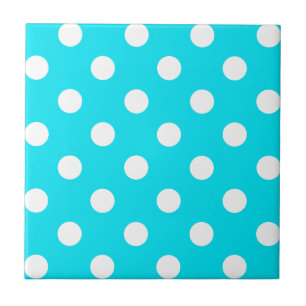 Polka dots cyaan hex code 00E3F4 Tegeltje