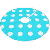 Polka dots cyan hex code #00E3F4 Kerstboom Rok (Gekanteld)
