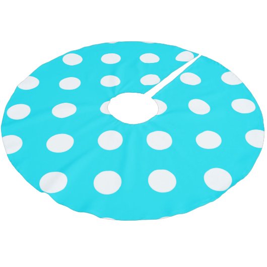 Polka dots cyan hex code #00E3F4 Kerstboom Rok (Gekanteld)