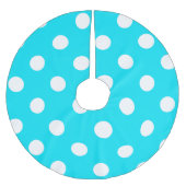 Polka dots cyan hex code #00E3F4 Kerstboom Rok (Voorkant)