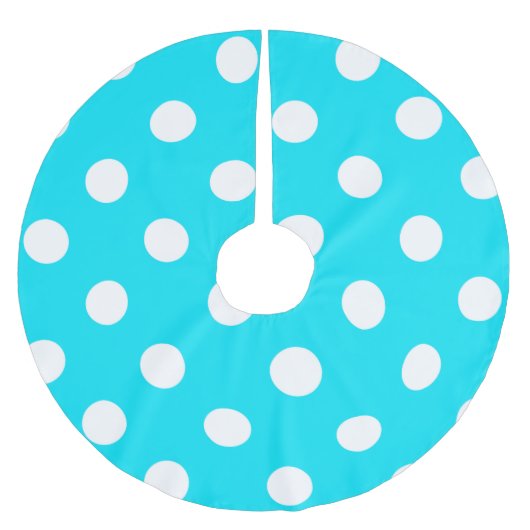 Polka dots cyan hex code #00E3F4 Kerstboom Rok (Voorkant)