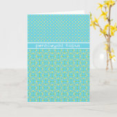 Polka Dots Daffodils Verjaardag Kaart: Welsh Groet Kaart (Gele Bloem)