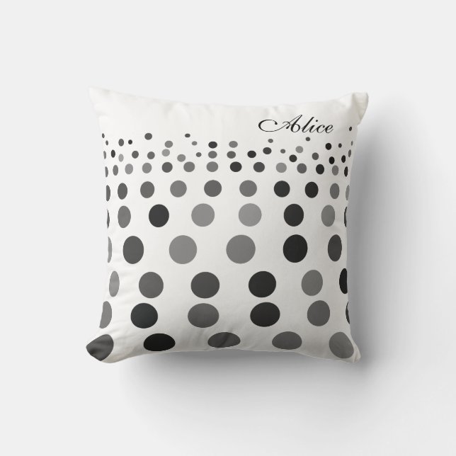 Polka Dots Design Trendy Black White Kussen (Voorkant)