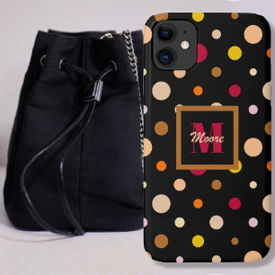 Polka Dots - diverse formaten zwart - warme kleure Case-Mate iPhone Case