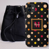 Polka Dots - diverse formaten zwart - warme kleure Case-Mate iPhone Case