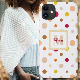 Polka Dots - Diverse witte maten - Warm kleuren Case-Mate iPhone Case