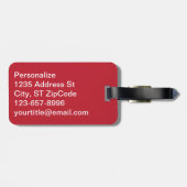 Polka Dots | DIY-monogram | Donkerrood Bagagelabel (Achterkant horizontaal)