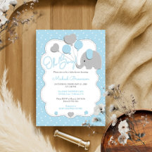 Polka Dots Elephant Oh Boy Blue ballonnen