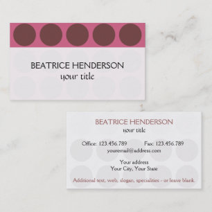 Polka Dots Elke Kleur op Roze Visitekaartje