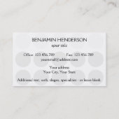  Polka Dots elke kleur op Wit Visitekaartje (Achterkant)