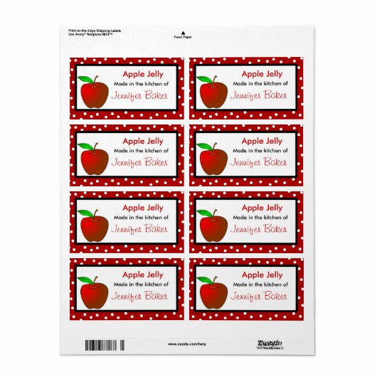 Polka Dots en Apple Food Labels (Full Sheet)