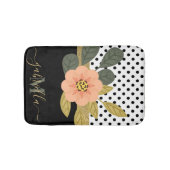 Polka Dots en Bloemen Badmat (Voorkant)