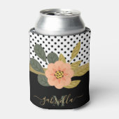 Polka Dots en Bloemen Blikjeskoeler (Blikje Voorkant)