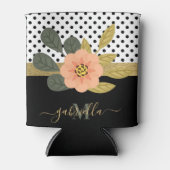 Polka Dots en Bloemen Blikjeskoeler (Voorkant)