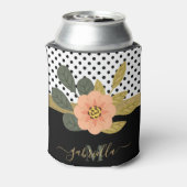 Polka Dots en Bloemen Blikjeskoeler (Blikje Achterkant)