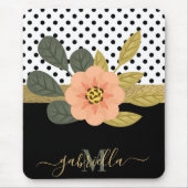 Polka Dots en Bloemen Muismat (Voorkant)
