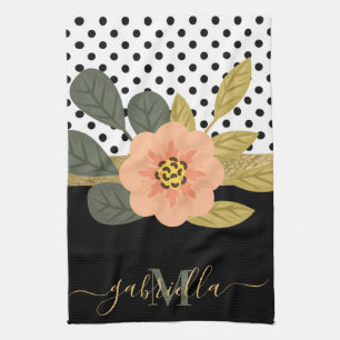 Polka Dots en Bloemen Theedoek