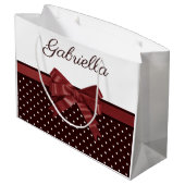Polka Dots en Bow Groot Cadeauzakje (Achterkant Gekanteld)
