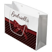 Polka Dots en Bow Groot Cadeauzakje (Voorkant Gekanteld)