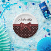 Polka Dots en Bow Papieren Bordje (Feest)