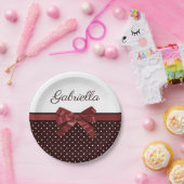 Polka Dots en Bow Papieren Bordje (Feest)