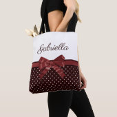 Polka Dots en Bow Tote Bag (Dichtbij)