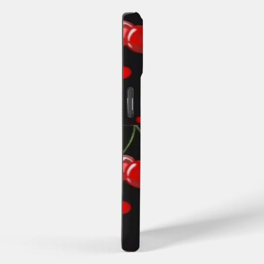 Polka dots en Cherries op een zwarte achtergrond Case-Mate iPhone Case (Achterkant / Rechts)