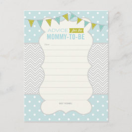 Polka Dots en Chevron Baby shower Advies Kaart