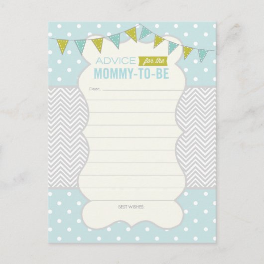 Polka Dots en Chevron Baby shower Advies Kaart (Voorkant)