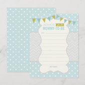 Polka Dots en Chevron Baby shower Advies Kaart (Voorkant / Achterkant)
