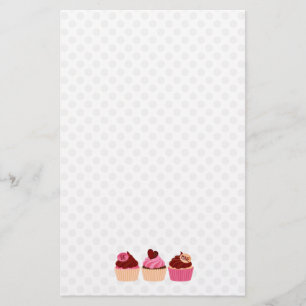 Polka Dots en Cupcakes Briefpapier
