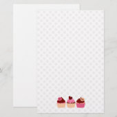Polka Dots en Cupcakes Briefpapier (Voorkant / Achterkant)