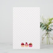 Polka Dots en Cupcakes Briefpapier (Staand voorkant)