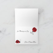 Polka Dots en Cute Ladybugs Dank je Bedankkaart (Binnen)