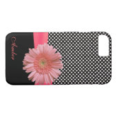 Polka Dots en Gerber Daisy iPhone 8 Hoesje (Achterkant (Horizontaal))