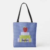 Polka Dots en gestapelde Boeken docenten Tote Bag (Achterkant)