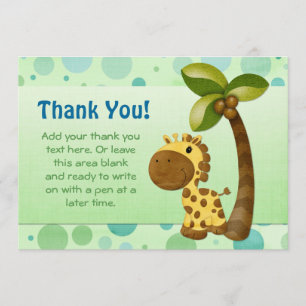 Polka Dots en Giraffe - Dank u Bedankkaart