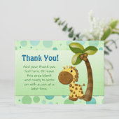 Polka Dots en Giraffe - Dank u Bedankkaart (Staand voorkant)