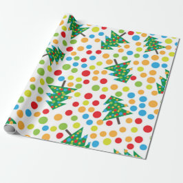 Polka Dots en kerstboom Cadeaupapier