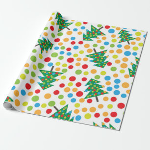 Polka Dots en kerstboom Cadeaupapier