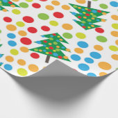 Polka Dots en kerstboom Cadeaupapier (Hoek)
