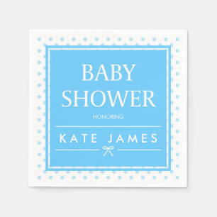 Polka Dots en Lint Blauw Baby shower Servet