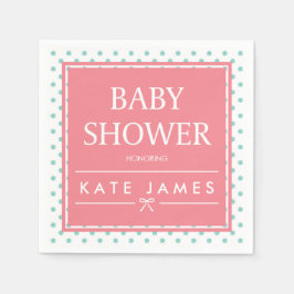 Polka dots en lint roze Baby shower Servetten