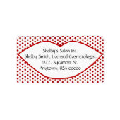 Polka Dots en Lippen Adresetiketten Etiket (Voorkant)