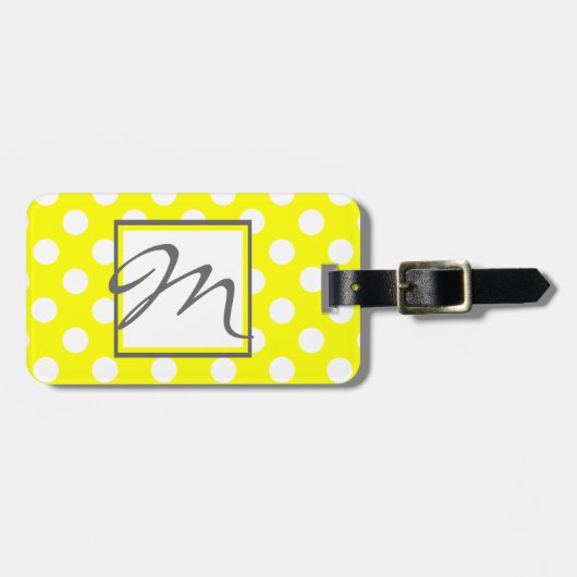 Polka Dots en Monogram Bagagelabel (Voorkant horizontaal)